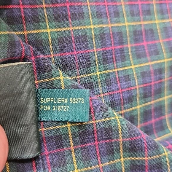 Ralph Lauren Green Label Shirt Men's 17 1/2 32/33 No Iron Plaid Green Blue EUC - Picture 6 of 15
